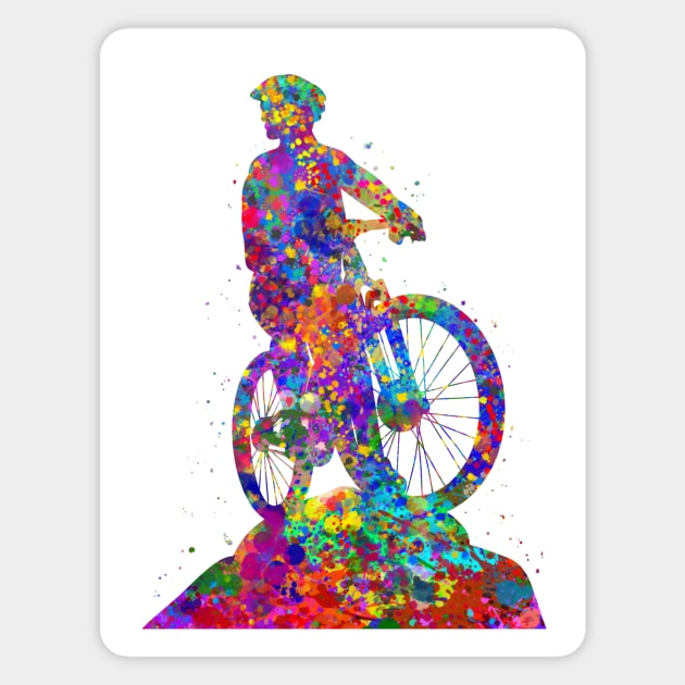 Mountain biker men Magnet by Yahya Art